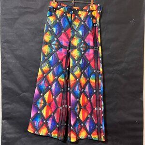 Harlequin Wide Leg Festival Trousers Pants Slacks Festival Colorful Loud Argyle